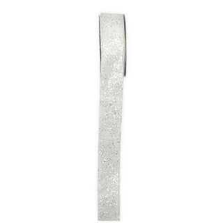 White Large Glitter 1.5" x 1' Wired Ribbon - SOLD BY THE FOOT