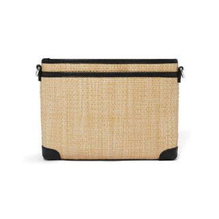 Brighton Jordyn Straw Cross Body Organizer, Natural/Black