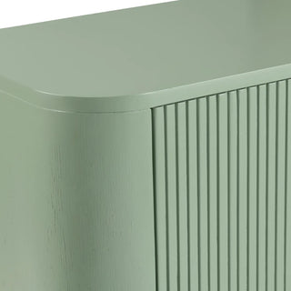 julia two-door cabinet sage green gold pull credenza