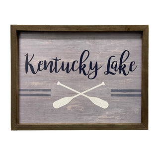 Lake & Oars Framed Sign