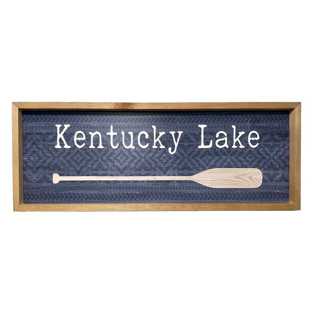 Framed Kentucky Lake Oar