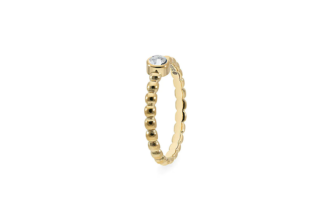 QUDO Gold Matino Deluxe Spacer Ring in Crystal