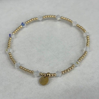 White Opal Crystal BTY Gold Filled Beaded Bracelet