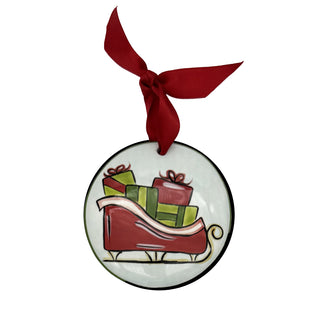 Retro Sleigh Presents Ornament