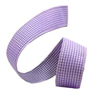 Lavender Purple Poplin Gingham Ribbon - SOLD BY THE FOOT
