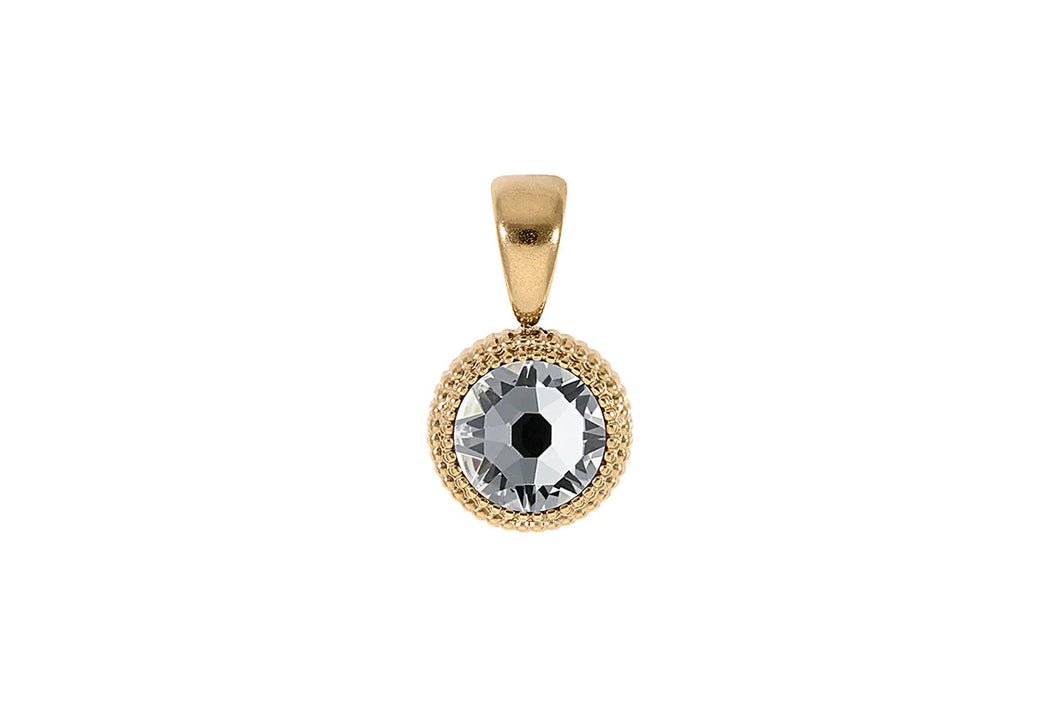 QUDO Gold 10mm Fabero Flat Pendant in Crystal