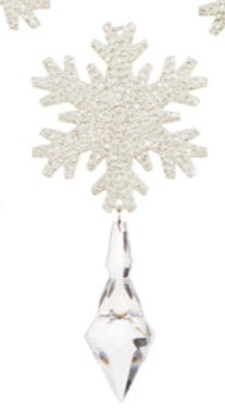 Snowflake Crystal Drop Ornament Assorted