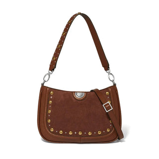 Brighton Pretty Tough Fusion Fletcher Suede Convertible Shoulder Bag in Bourbon