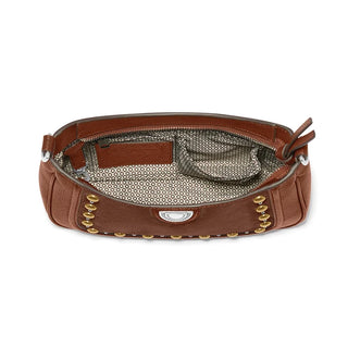 Brighton Pretty Tough Fusion Fletcher Suede Convertible Shoulder Bag in Bourbon