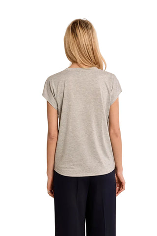 V-Neck T-Shirt in Silver