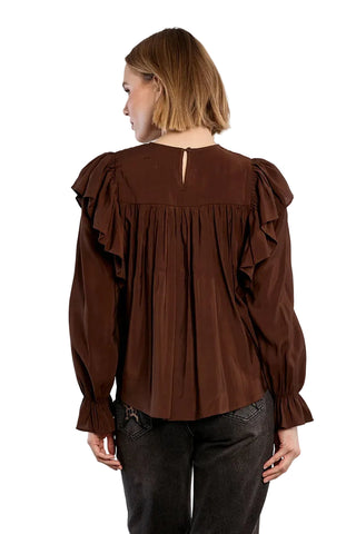 Chocolate Ruffle Blouse