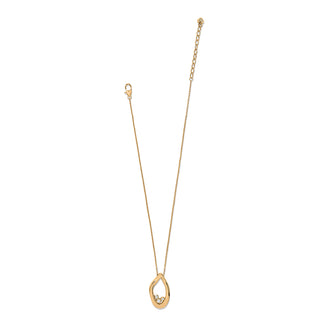 Brighton Cascade Lumina Necklace gold 3 crystals adjustable 16" - 18"