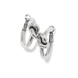 Brighton Interlok Single Knot Hoop Earrings, Silver