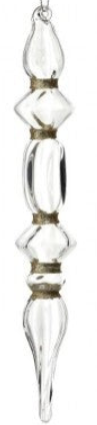 Clear and Gold Glass Finial Ornament Assorted