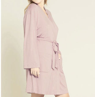 Boody Dusty Pink Goodnight Robe, organic bamboo, wrap robe, pockets 