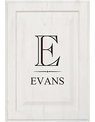 P. Graham Dunn White Wood Cabinet Door Sign