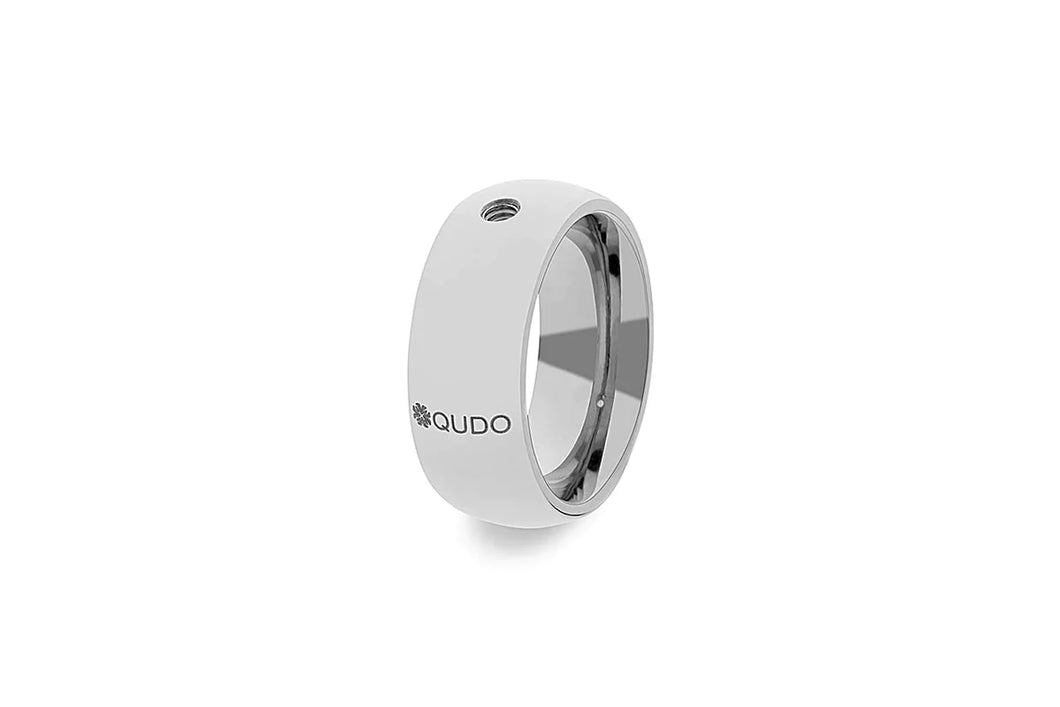 QUDO Silver Big Basic Ring