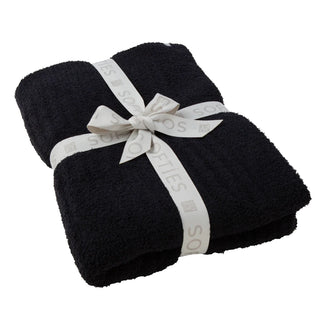 Softies Solid Rib Marshmallow Blanket Black