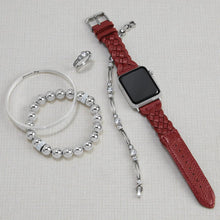 Load image into Gallery viewer, Brighton Sutton Braided Leather Apple Watch Band in Chili Pepper
