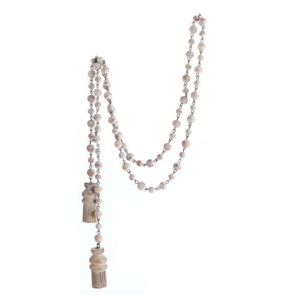Wood Bead Tassel Garland