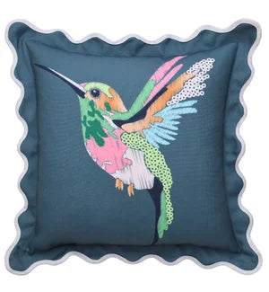 Colorful Hummingbird Down Filled Pillow