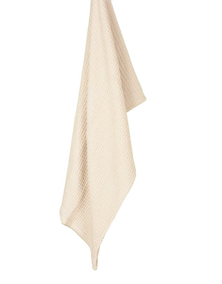 Waffle Knit Throw in Cream