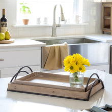 Load image into Gallery viewer, Wood Tray with Iron Handles Assorted
