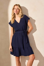 Load image into Gallery viewer, Tribal Cap Sleeve Dress with Pockets and Sash, Nautical
