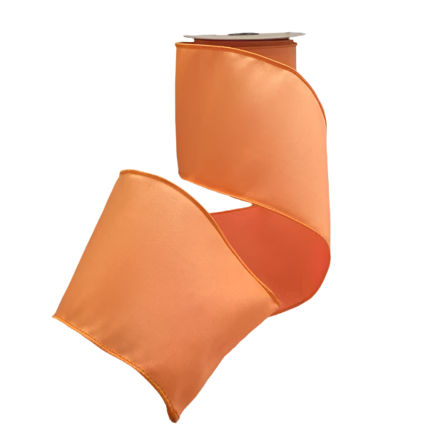 Orange-Lavender Sateen Neon Two-Tone Ribbon - SOLD BY THE FOOT
