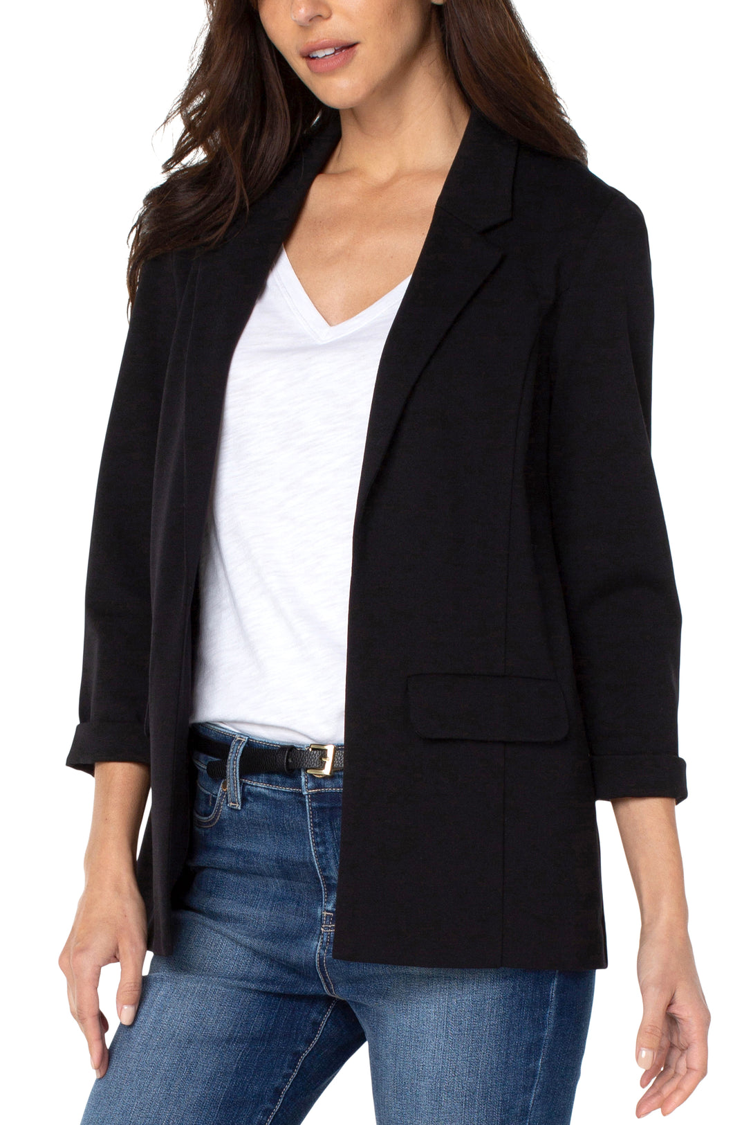 Liverpool Boyfriend Blazer with Princess Darts in Black