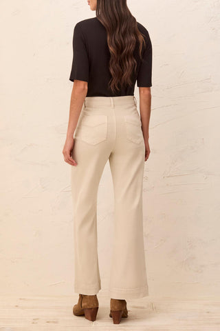 Tribal Comfort Stretch Fly Front Wide Leg Pants in Canvas