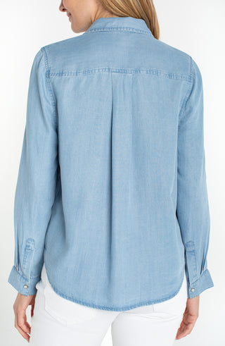 Liverpool Malibu Light Button Down Shirt With Pockets