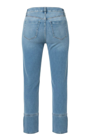 Liverpool Kennedy Straight Denim with Cuff and Slit in Cowboy Sky