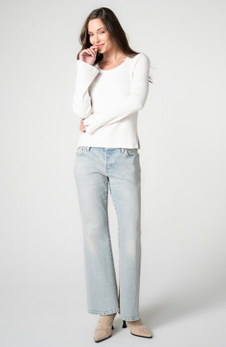 Liverpool Dakota Low Rise Loose Flare in Prairie Mist