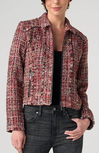 Liverpool Red Multi Zip Jacket with Fringe