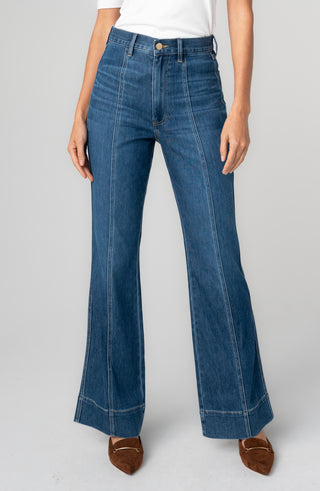 Liverpool Relaxed High Rise Seamed Bootcut in Bayshore