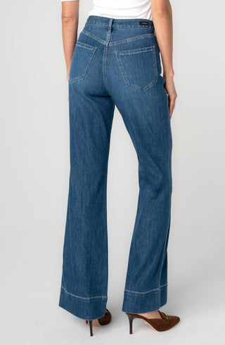 Liverpool Relaxed High Rise Seamed Bootcut in Bayshore