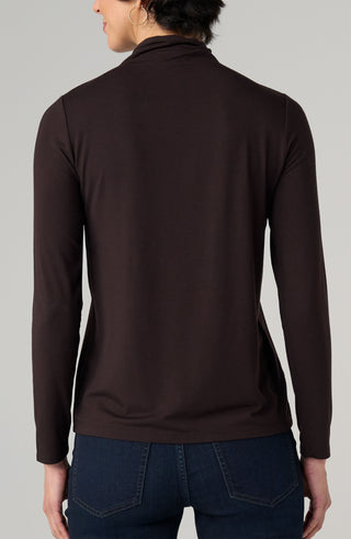 Liverpool Long Sleeve Mock Neck Knit Top in Java