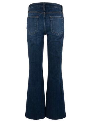 Kut Stella High Rise Flare Jeans with Raw Hem in Royalty