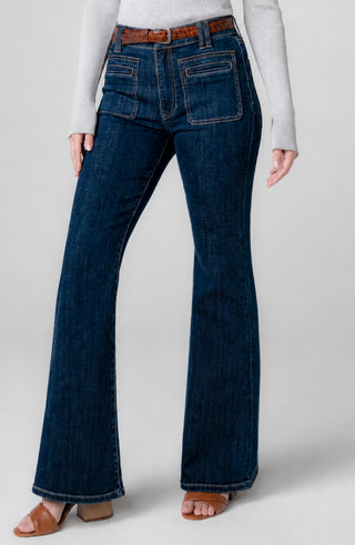 Liverpool Hannah Flare with Vintage Patch Pockets, Collegiate Blue