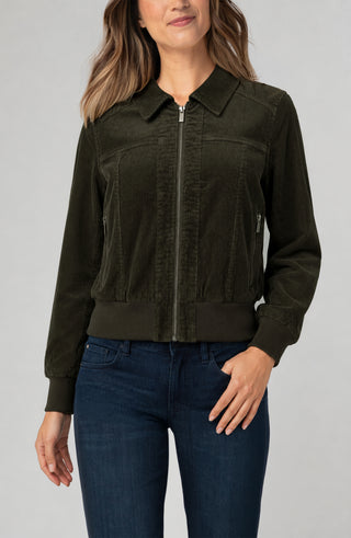 Liverpool Zip Front Collared Bomber Jacket, Hunter Green