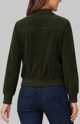 Liverpool Zip Front Collared Bomber Jacket, Hunter Green