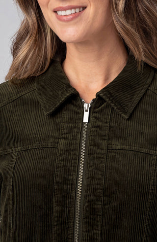 Liverpool Zip Front Collared Bomber Jacket, Hunter Green