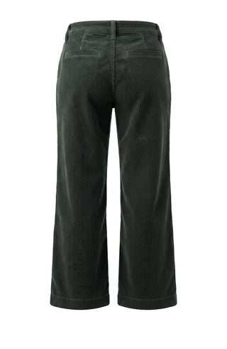 Liverpool Mid-rise Crop Wide Leg with Pintuck Pants, Hunter Green