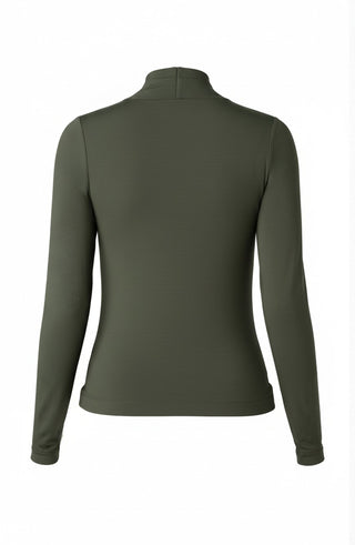 Liverpool Long Sleeve Wrap Neck Top, Hunter Green