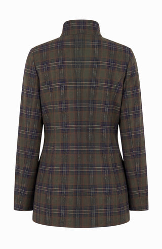 Liverpool Funnel Neck Field Jacket, Olive Plaid