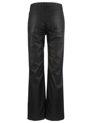 Kut Kelly High Rise Fab Ab Kick Flare with Inset Leg, Matte Black