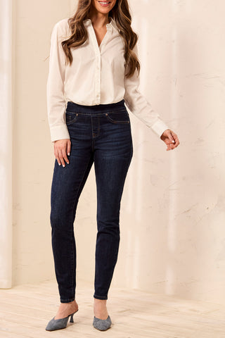 Tribal Audrey Pull-On Full-Length Jegging, Deep Ocean