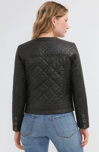 Liverpool Black Quilted Collarless Jacket