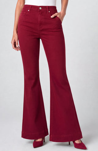 Liverpool Hannah Flare with Comfort Waist in Wild Cranberry